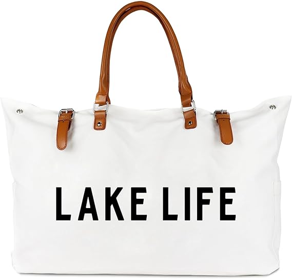 Beach Bag with Leather Handle, Extra Large Beach Bag for Women Waterproof Sandproof, Whatup Beaches Bag