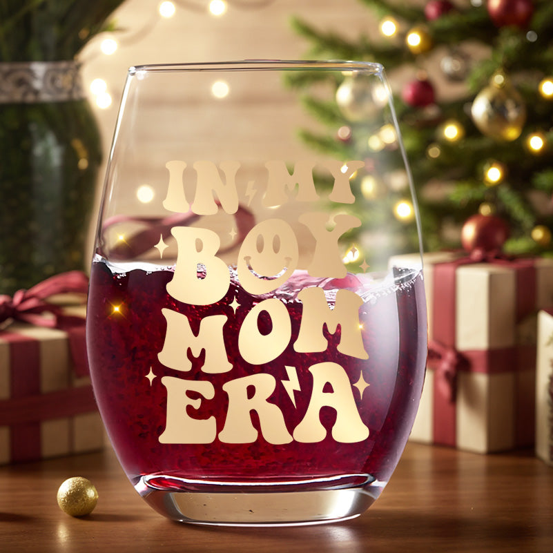Boy Mom Gifts for Women, Gifts for Mom, Mama Gifts for New Boy Mom - in My Boy Mom Era Wine Glass, Gifts for First Time Mom, Expecting Mom, Unique Christmas Birthday Present Ideas for Mother