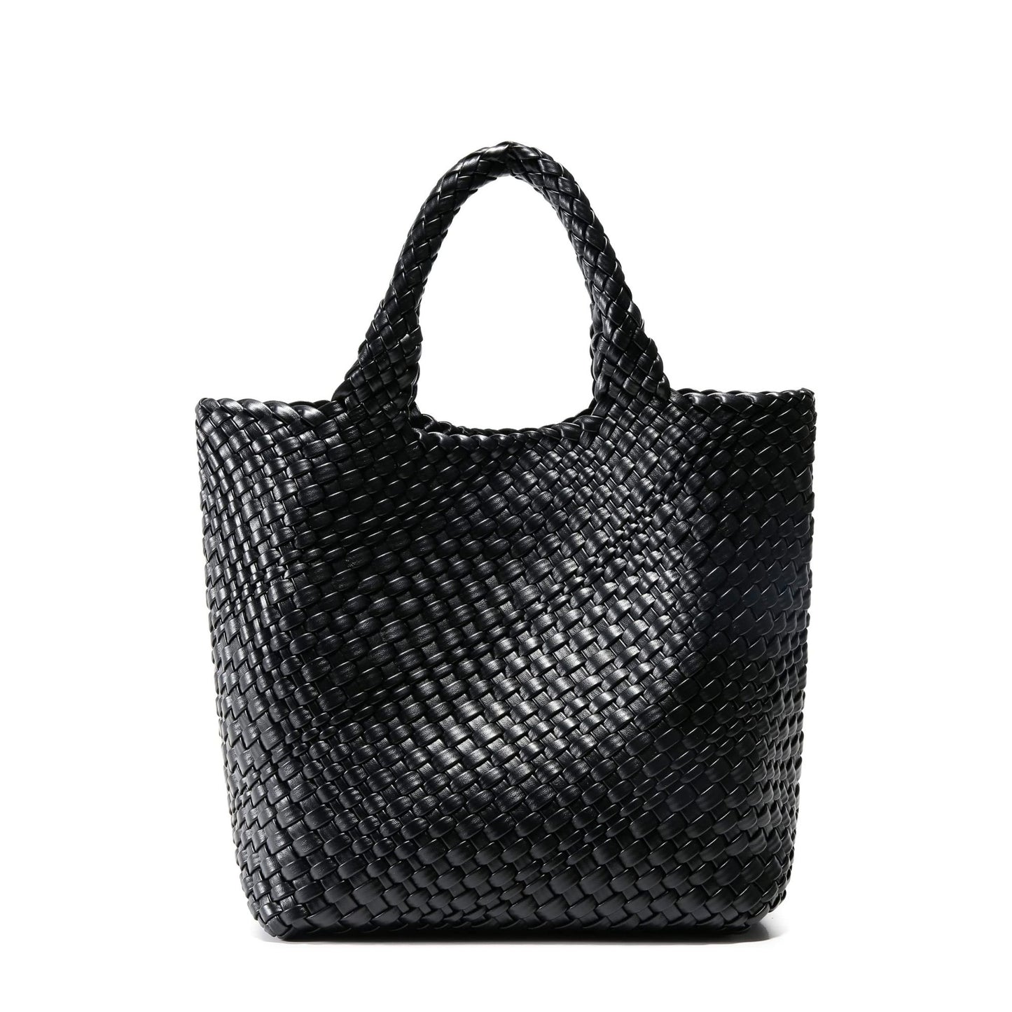 Woven Bag for Women, Vegan Leather Tote Bag Large Summer Beach Travel Handbag and Purse Retro Handmade Shoulder Bag