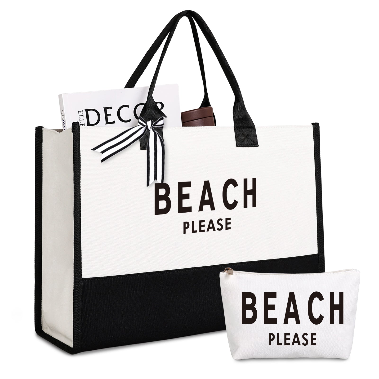 Beach Please Canvas Tote – Miss Babs