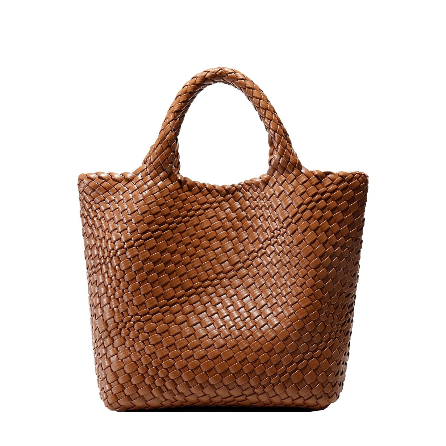 Woven Bag for Women, Vegan Leather Tote Bag Large Summer Beach Travel Handbag and Purse Retro Handmade Shoulder Bag