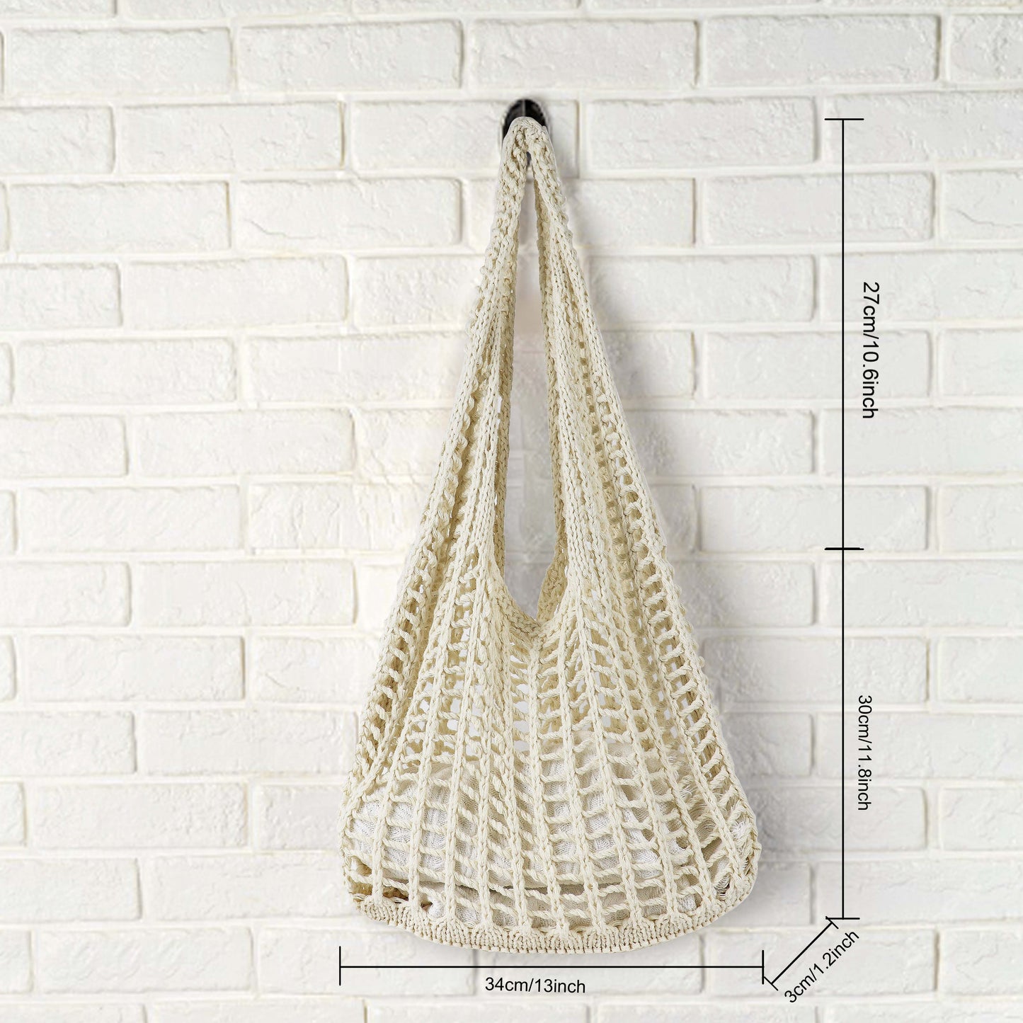 Women's Hollow Out Knit Tote Handbags Crochet Shoulder Bag