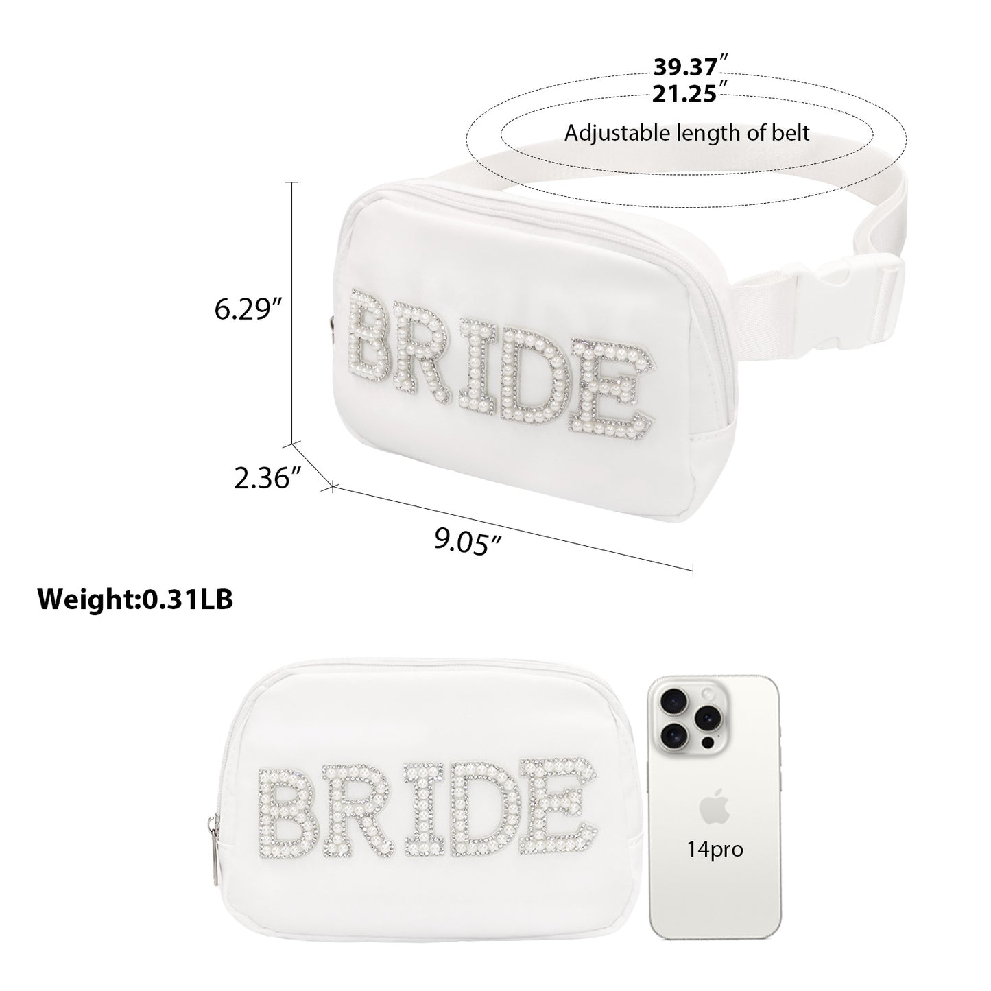 Lamyba Bachelorette Gifts Bride Pearl Fanny Pack