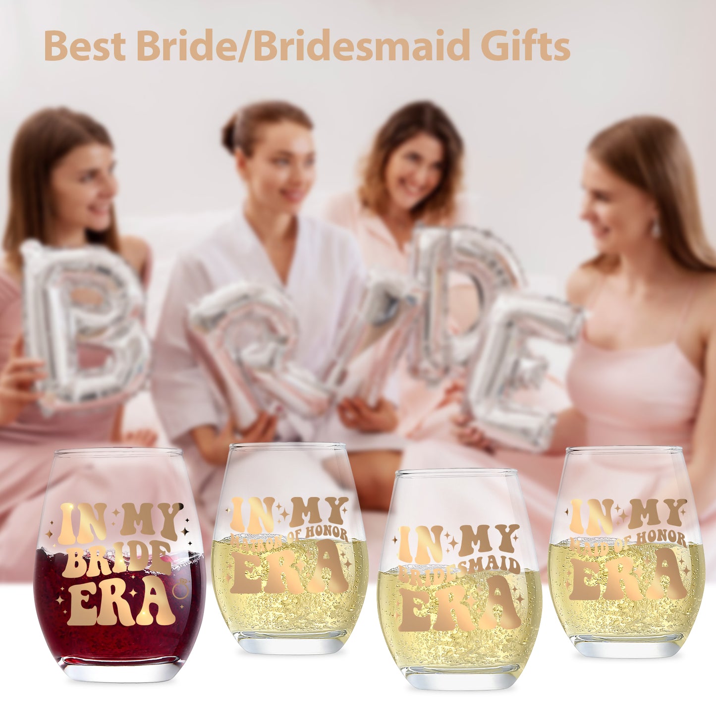 Bridesmaid Gifts,Matron of Honor Gifts,Maid of Honor Gifts,In My Bridesmaid Era Wine Glass 15 Oz,Bachelorette Party Decorations,Bridesmaid Gifts for Wedding Day