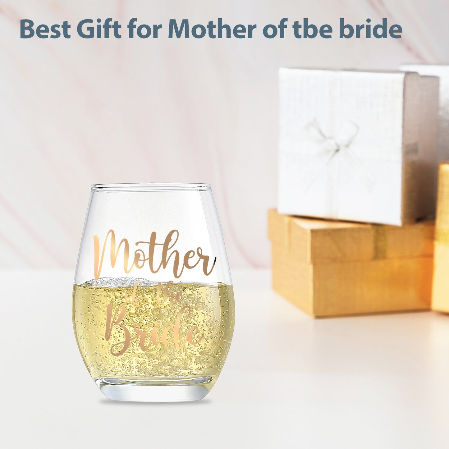 Mother of the Bride Gifts,Wedding Gfits,Bridal Shower Gifts,Wedding Decorations,Wine Glass 15 Oz