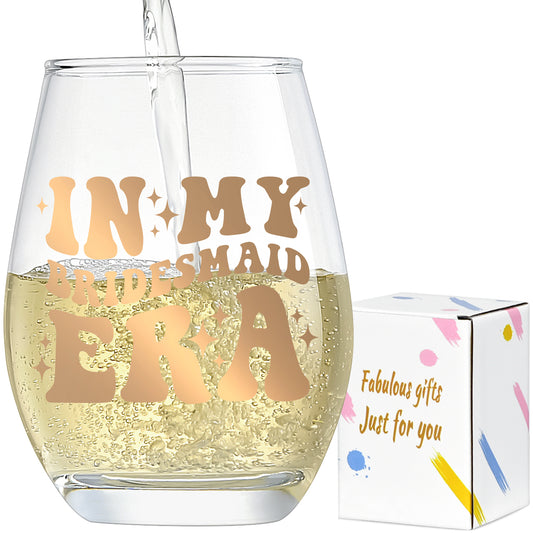 Bridesmaid Gifts,Matron of Honor Gifts,Maid of Honor Gifts,In My Bridesmaid Era Wine Glass 15 Oz,Bachelorette Party Decorations,Bridesmaid Gifts for Wedding Day