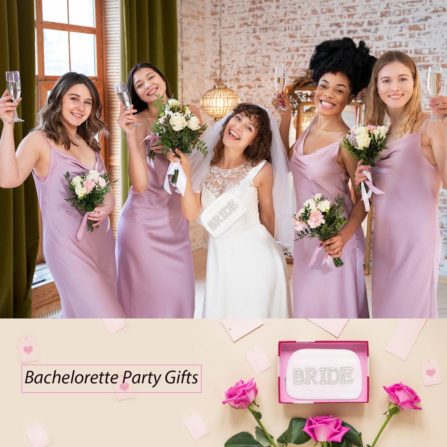 Lamyba Bachelorette Gifts Bride Pearl Fanny Pack