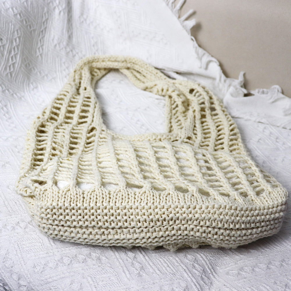 Women's Hollow Out Knit Tote Handbags Crochet Shoulder Bag