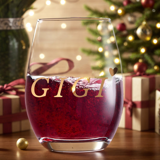 Gigi Gifts, Gigi Wine Glass for Grandma, Perfect Presents for Women for Christmas Thanksgiving Gifts, Unique Birthday Gift Ideas, 15oz