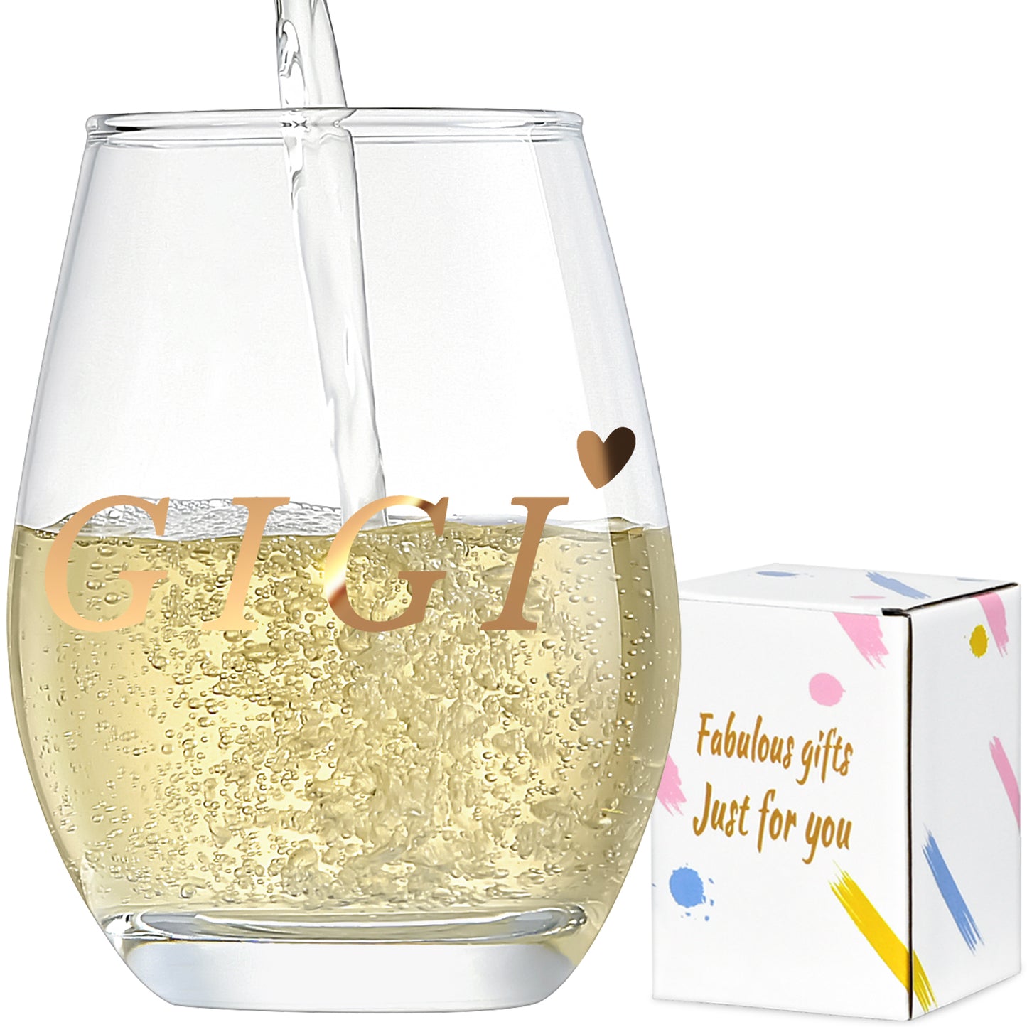 Gigi Gifts, Gigi Wine Glass for Grandma, Perfect Presents for Women for Christmas Thanksgiving Gifts, Unique Birthday Gift Ideas, 15oz