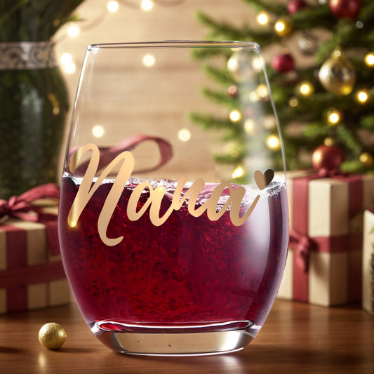 Nana Gifts for Grandma, Gifts for Nana, Thanksgiving Christmas Gifts for Grandmother - Nana Wine Glass, Unique Birthday Gift Ideas, Perfect Presents for Women, 15oz