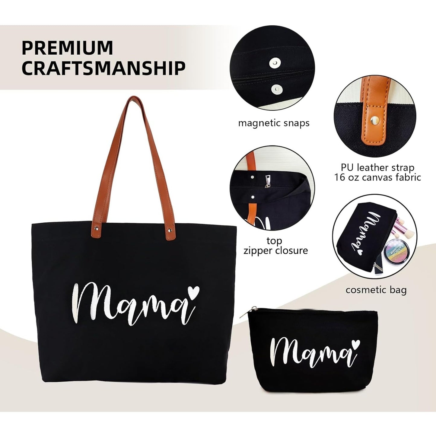 Mama Bag,Mom Tote Bag Mother Gifts New Mom Gifts