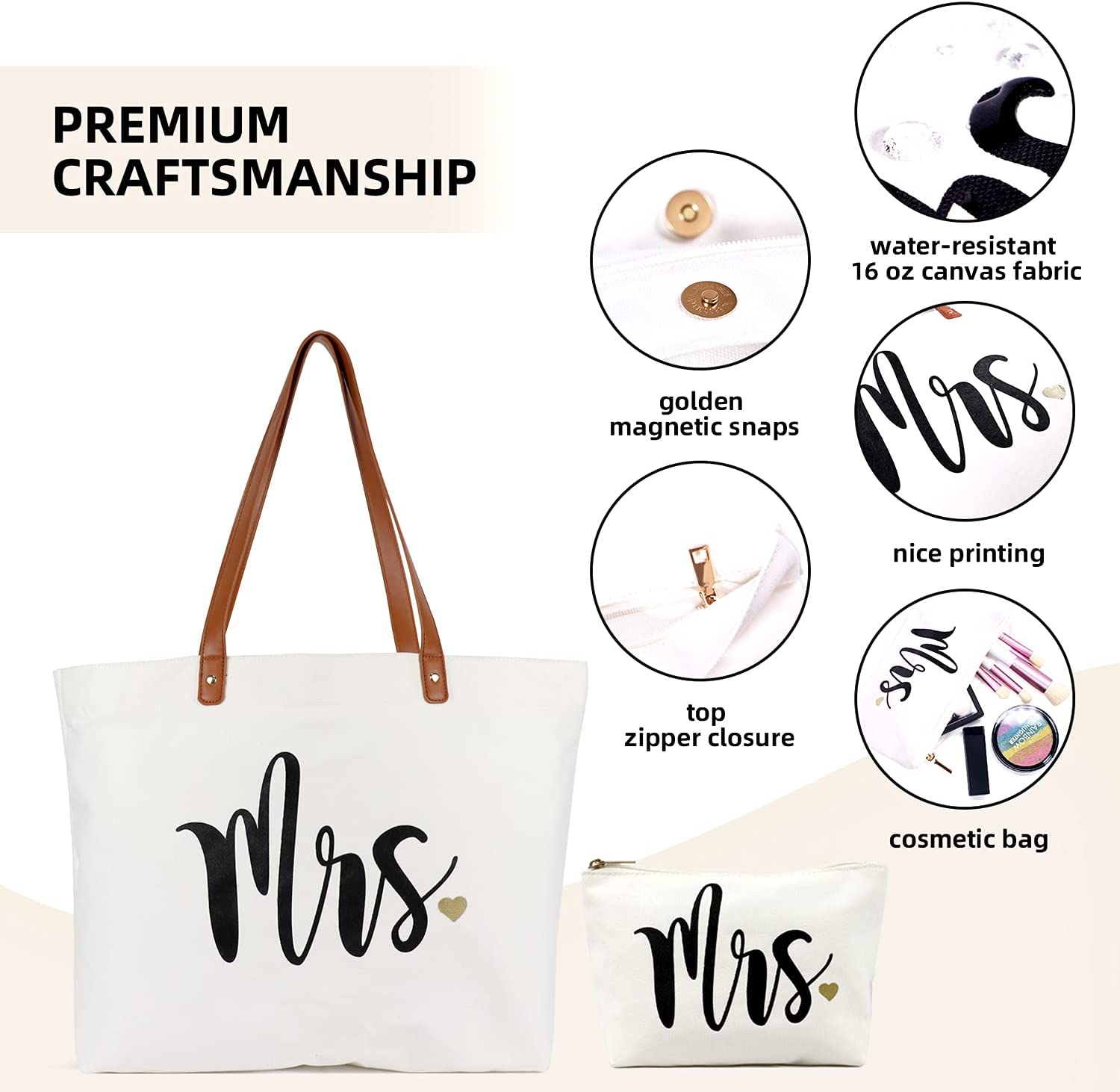 Lamyba Personalized Initial Canvas Tote Bag