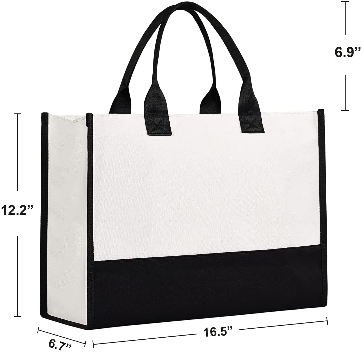Lamyba Personalized Initial Canvas Beach Bag, Monogrammed Gift Tote Bag for Women/Teacher/Bride/Bridesmaid