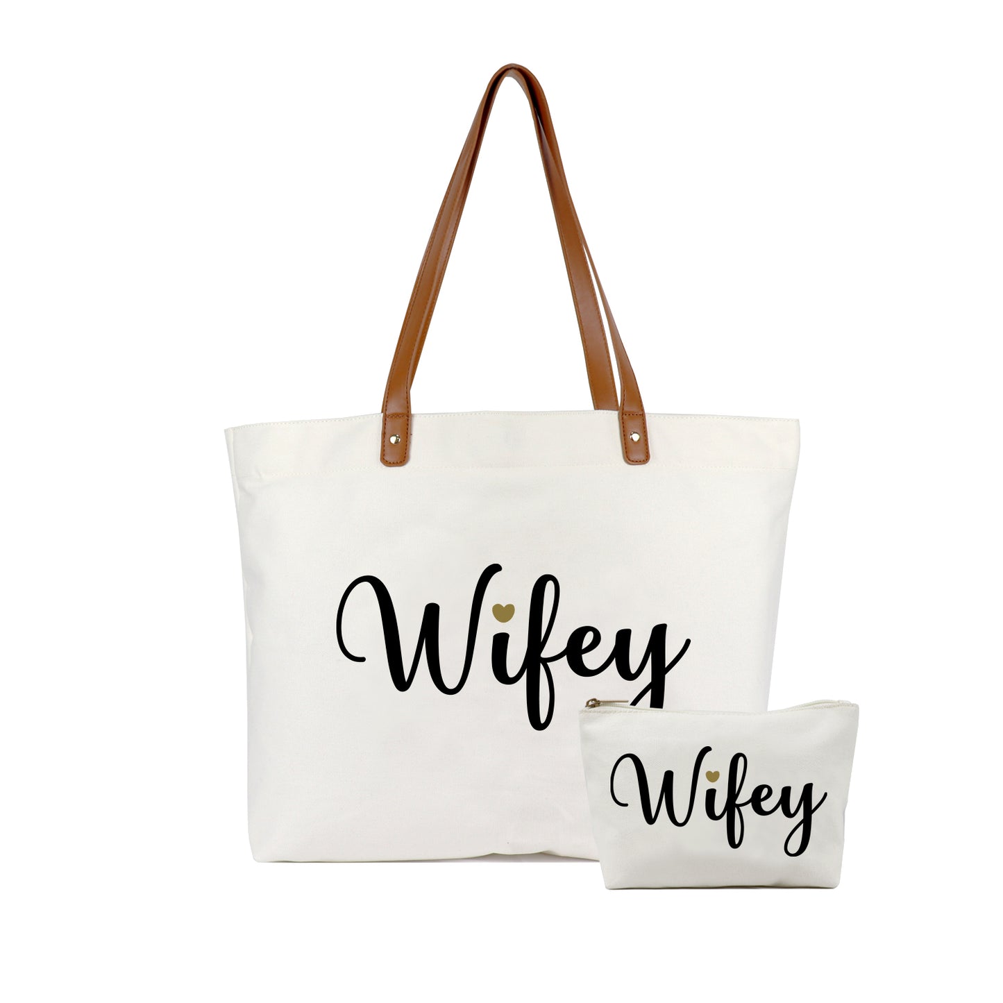 Wifey Script Large Canvas Makeup Bag – The Cupboard Shop NJ
