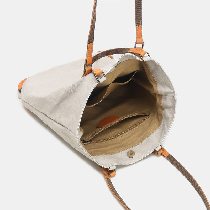 Lamyba Tote Bag Canvas Leather Tote Bag Monogrammed Canvas Handbag