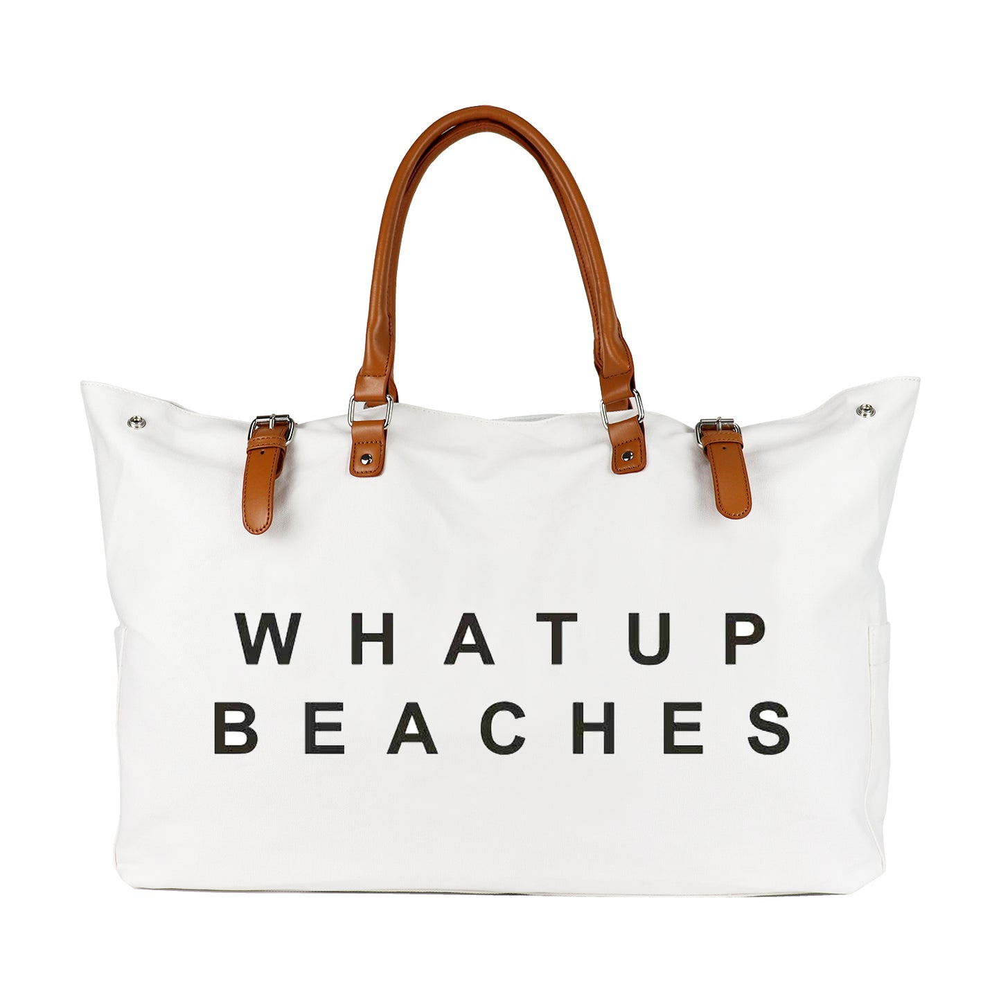 Beach Bag with Leather Handle, Extra Large Beach Bag for Women Waterproof Sandproof, Whatup Beaches Bag